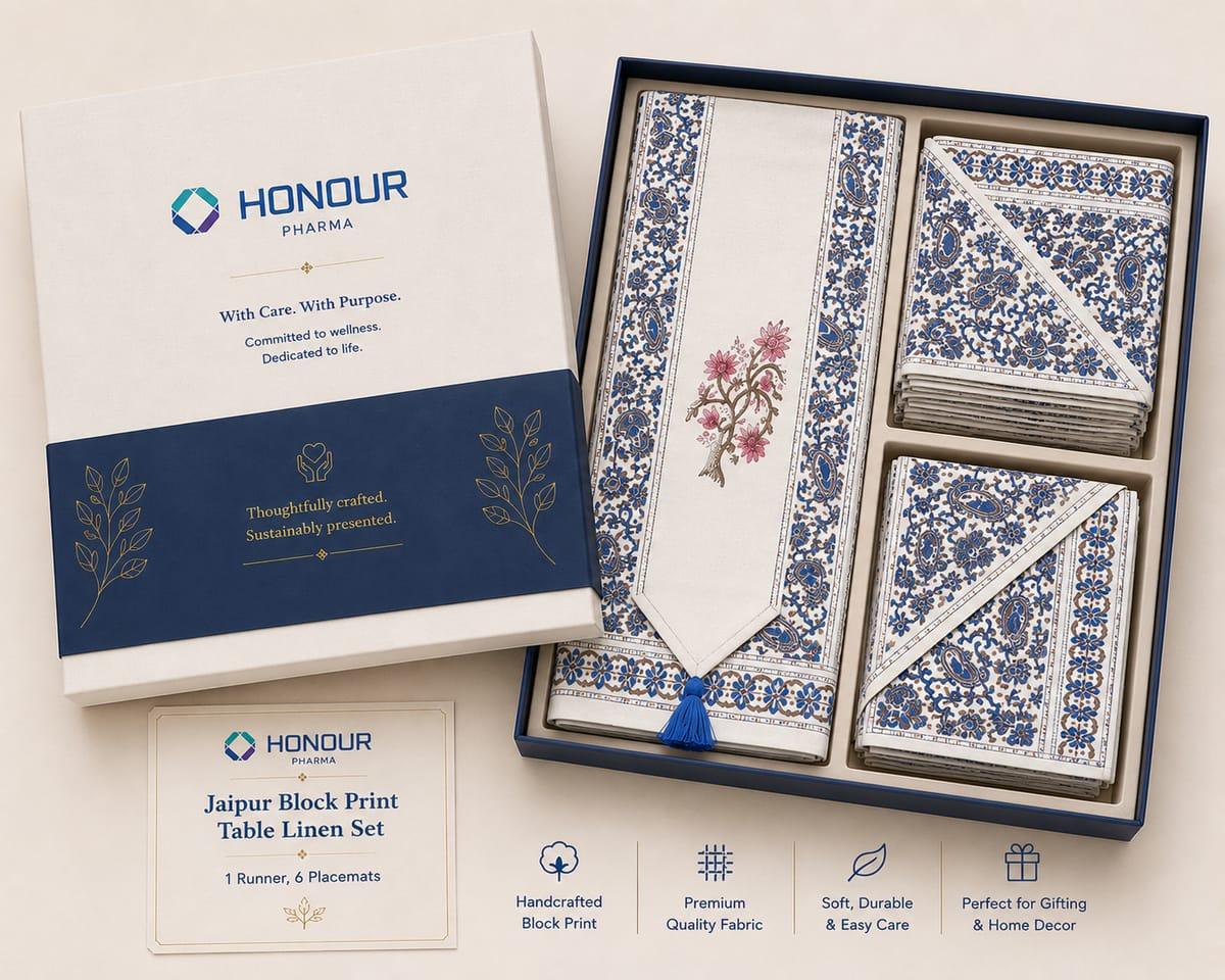 The Block Print Table Linen Set