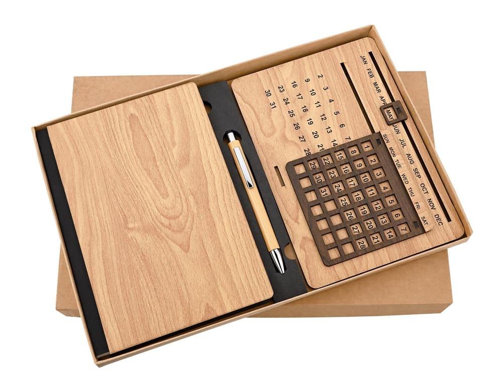 Wooden Diary, Wooden Pen & Wooden Calendar