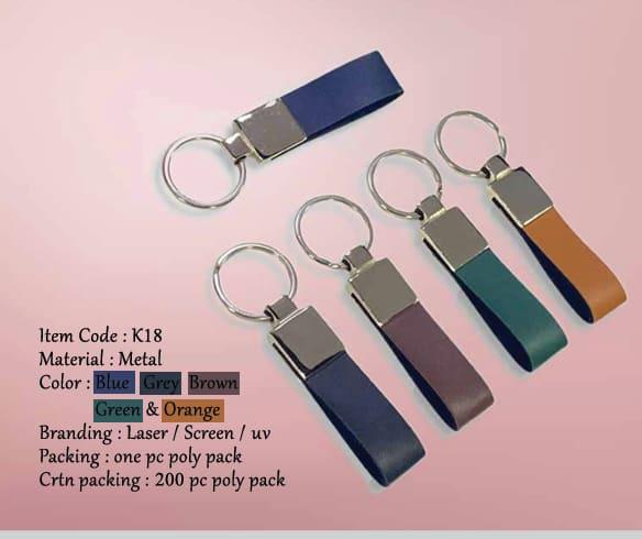 leather + metal keychain